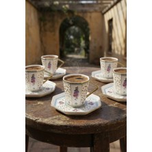 Acar Valeria 6 Kişilik Porselen Kahve Fincan Takımı - 90 ml