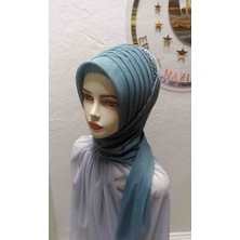 Ergül Hazır Duvak Simsiz Mint Yeşili Tekli Aksesuarlı Hazir Turban,hazır Duvak,hazır Şal,abiye Şal, Düğün,sünnet,mezuniyet