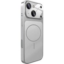 Powerfox Iphone 15 Uyumlu Gri 17 Pro Görünümlü Ag Cam Kamera Lensli Magsafe Destekli Telefon Kılıfı