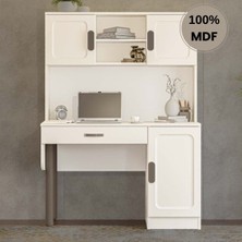Comiet Manolya Mdf Kitaplıklı Dolaplı  Çalışma Masası