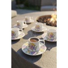 Acar Ross 6 Kişilik Porselen Kahve Fincan Takımı - 90 ml