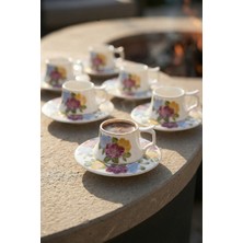 Acar Janson 6 Kişilik Porselen Kahve Fincan Takımı - 90 ml