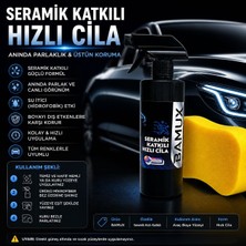 Bamux Seramik Hızlı Katkılı Cila | Anında Parlaklık |boya Koruyucu Etki |sünger Hediyeli | 500 ml