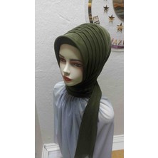 Ergül Hazır Duvak Simsiz Askeri Yeşil Tekli Model Hazir Turban,hazır Duvak,hazır Şal,abiye Şal, Düğün,sünnet,mezuniyet