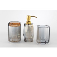 Mikasa Moor  Füme Amber Kapaklı  Kristal Banyo Seti