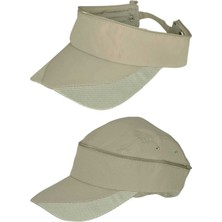 Moda Nokta Unisex Mikro Kumaş Fermuarlı Sporcu Koşu Tenis Şapkası Şapka
