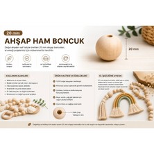 Tahahamak 40 Adet  20MM Ahşap Boncuk