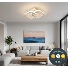 Lzy Avize Store 3 Renk Çift Kare Plafonyer Avize Beyaz Modern Tavan Aydınlatma (Salon, Mutfak, Antre & Çocuk Odası)