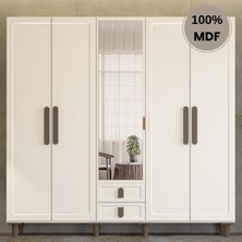 Comiet Manolya 5 Kapak Mdf Ayaklı Tasarım Gardırop