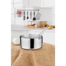 16 cm Büyük Boy Lüx Paslanmaz Çelik Sütlük & Sosluk & Kaçerola