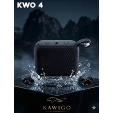 Kwo 4 Taşınabilir Suya Dayanıklı Lacivert Bluetooth Hoparlör Kablosuz Hoparlör