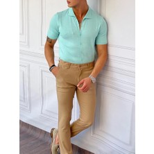 Modefendicom Slim Fit Polo Yaka Triko Pamuk Kısa Kollu Gömlek