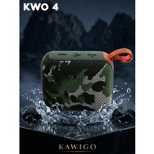 Kwo 4 Taşınabilir Suya Dayanıklı Lacivert Bluetooth Hoparlör Kablosuz Hoparlör