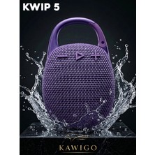 Kwıp 5 Taşınabilir Suya Dayanıklı Mor Bluetooth Hoparlör Kablosuz Hoparlör