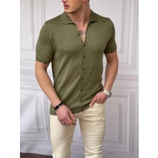 Modefendicom Slim Fit Polo Yaka Triko Pamuk Kısa Kollu Gömlek