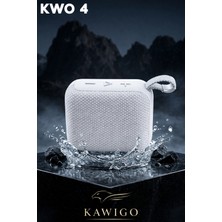 Kwo 4 Taşınabilir Suya Dayanıklı Lacivert Bluetooth Hoparlör Kablosuz Hoparlör