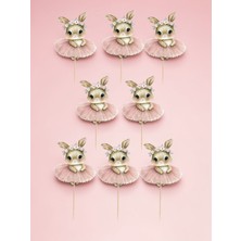 Sinem Gift Tavşan Konseptli Pasta Süsü - Doğum Günü 8 Li Cupcake Süsü - Tavşan Konseptli 8 Li Cupcake Süsü