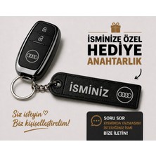 YSN Sounds Isimli Audi Anahtarlık , Kişiye Özel - Hediyelik Isimli Audi Araç Logolu Anahtarlık - Isimli Araba Anahtarlığı