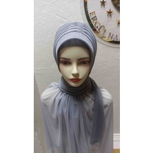 Ergül Hazır Duvak Simsiz Koyu Gri Tekli Model Hazir Turban,hazır Duvak,hazır Şal,abiye Şal, Düğün,sünnet,mezuniyet