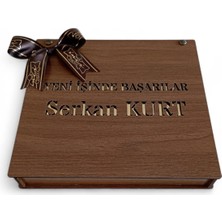 İnci Çikolata Kişiye Özel Ahşap Kutulu Yeni Işinde Başarılar Çikolatası
