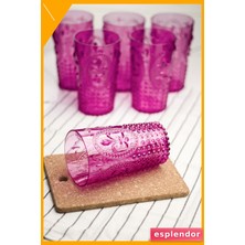 Esplendor Uzun Boy Akrilik Içecek Bardağı 6'lı Set 750ML Pembe Kırılmaz