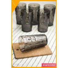 Esplendor 6'lı Akrilik Füme Uzun Bardak Seti 750ML Kırılmaz Su Meşrubat Bardağı