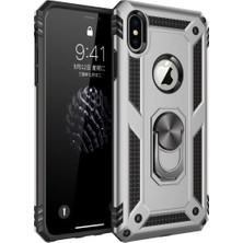 Eco Port Apple Iphone x Kılıf Sofya Yüzüklü Silikon Kapak - Gümüş