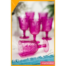 Esplendor Akrilik Su Meşrubat Bardağı 6'lı Set 450ML Pembe Kırılmaz