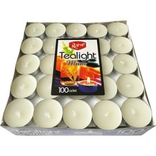 Roll-Up Tealight 8 Gr. Beyaz Kokusuz Mum - 100 Adetlik Paket