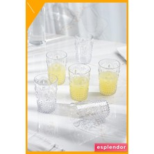 Esplendor Kısa Boy Akrilik Su Bardağı 400ML Şeffaf 6 Parça Kırılmaz Meşrubat