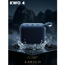 Kwo 4 Taşınabilir Suya Dayanıklı Lacivert Bluetooth Hoparlör Kablosuz Hoparlör