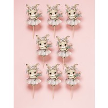 Sinem Gift Tavşan Konseptli Pasta Süsü - Doğum Günü 8 Li Cupcake Süsü - Tavşan Konseptli 8 Li Cupcake Süsü