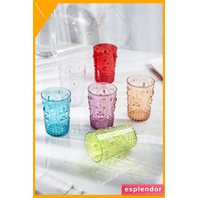 Esplendor Kısa Boy Akrilik Bardak 6'lı 400ML Renkli Kırılmaz Su Meşrubat Bardağı