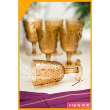 Esplendor 6'lı Akrilik Su Bardağı 450ML Bal Renk Kırılmaz Meşrubat Kadehi