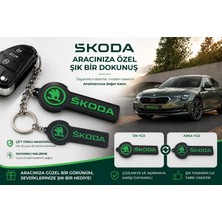 YSN Sounds Skoda Anahtarlık , Skoda Logolu Çift Yönlü Araç Anahtarlık - Skoda Araba Anahtarlığı