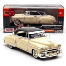 Motormax 1950 Chevy Bel Air 1/24 Diecast Model Yeşil Diecast Model Krem