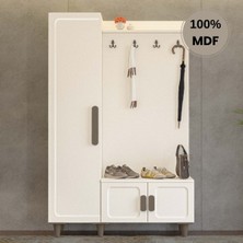 Comiet Manolya Mdf Raflı Askılıklı Portmanto Ayakkabılık