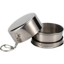 Spelt Katlanır Paslanmaz Çelik 150 ml Mini Bardak Taşınabilir Kapaklı Kamp Seyahat Outdoor Anahtarlık
