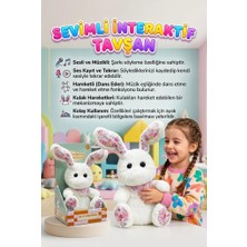 Farbu Oyuncak Tatlı Arkadaşım Tavşan! Müzikli Sesli Ses Kaydı ve Ses Tekrarı Yapan Hareketli Kulaklı Oyuncak Peluş
