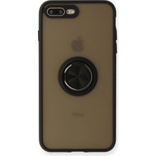 Eco Apple Iphone 7 Plus Kılıf Montreal Yüzüklü Silikon Kapak - Siyah