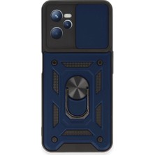 Eco Realme C35 Kılıf Pars Lens Yüzüklü Silikon - Lacivert