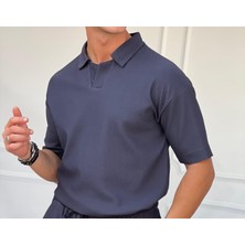 Modefendicom Fitil Desen Kesik Yaka Oversıze T-Shirt