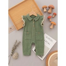 Butik Kız Bebek %100 Pamuklu Müslin Kumaş Tulum