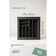 VarBiFırsat 49X49 cm Kesilebilir Çekmece Içi Kaşıklık | Antrasit
