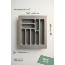 VarBiFırsat 42X49 cm Kesilebilir Çekmece Içi Kaşıklık | Gri