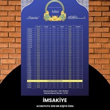Ramazan Imsakiyesi - 300 gr - A3 Boyut Kişiye Özel Isimli & Logolu 1 Adet Mor