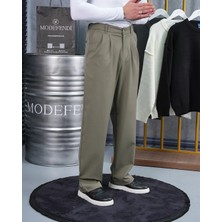 Modefendicom Baggy Kesim Pile Detaylı Kumaş Pantolon