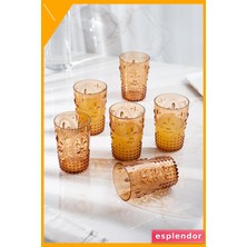 Esplendor Akrilik Bal 6'lı Kısa Bardak & Su Meşrubat Kahve Yanı Bardağı 400 ml ( Cam Değildir )