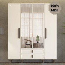 Comiet Manolya 4 Kapak Mdf Ayaklı Tasarım Gardırop