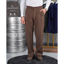 Modefendicom Baggy Kesim Pile Detaylı Kumaş Pantolon